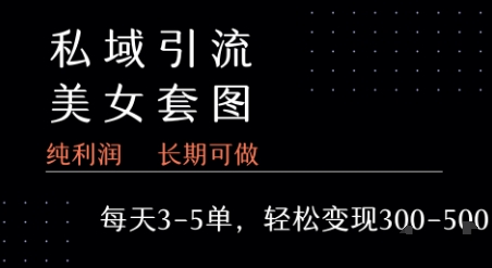私域卖套图每天3-5单   每单利润99-2张+-搞钱基地