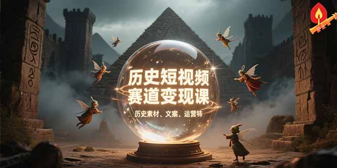 历史短视频赛道变现课，百集素材库应用，文案剪辑技巧，账号运营全案-搞钱基地