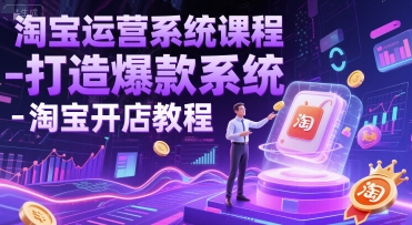 淘宝运营系统课程-打造爆款系统-淘宝开店教程-搞钱基地