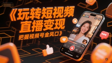 玩转短视频直播变现，把握视频号金风口-搞钱基地