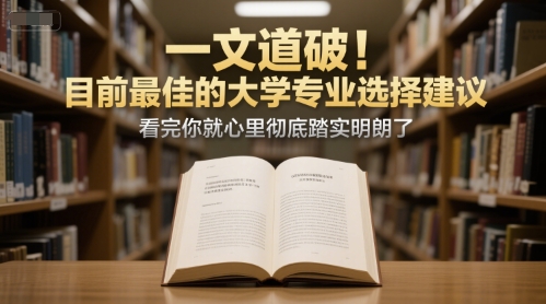 付费文章：一文道破！目前最佳的大学专业选择建议，看完你就心里彻底踏实明朗了-搞钱基地