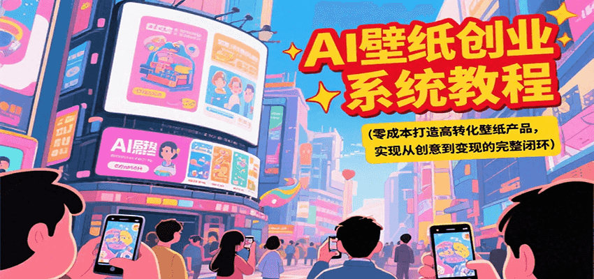 AI壁纸创业系统教程，零成本打造高转化壁纸产品，实现从创意到变现的完整闭环-搞钱基地