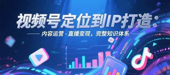 视频号定位到IP打造：账号搭建-内容运营-直播变现，完整知识体系-搞钱基地