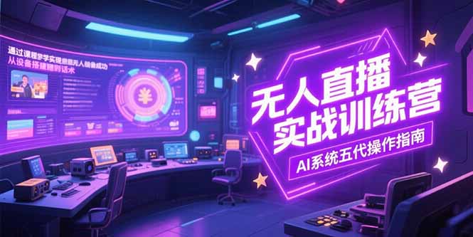 无人直播实操训练营，从设备搭建到话术，AI系统五代操作指南(7月更新-搞钱基地