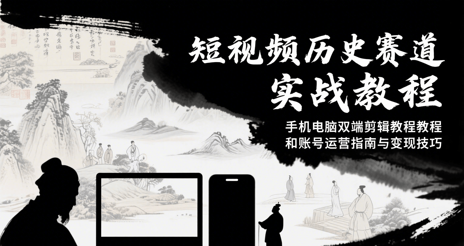 短视频历史赛道实战教程，手机电脑双端剪辑教程和账号运营指南与变现技巧-搞钱基地