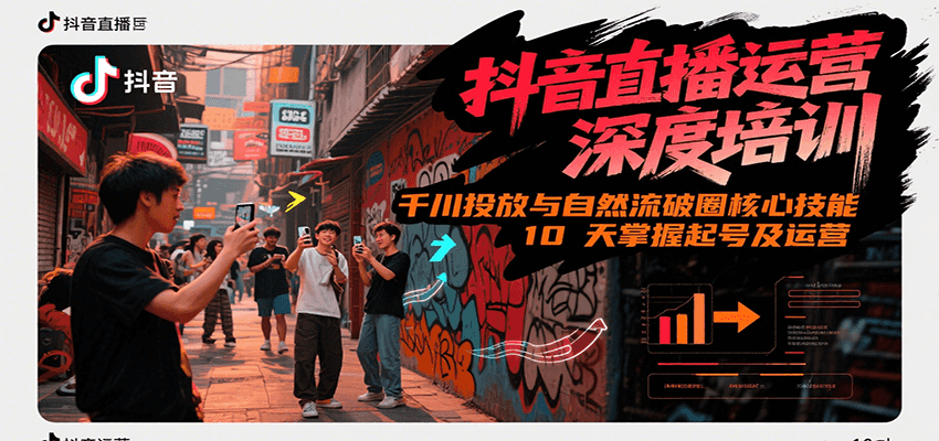 抖音直播运营深度培训，千川投放与自然流核心技能，10天掌握起号及运营(6-7月新课)-搞钱基地